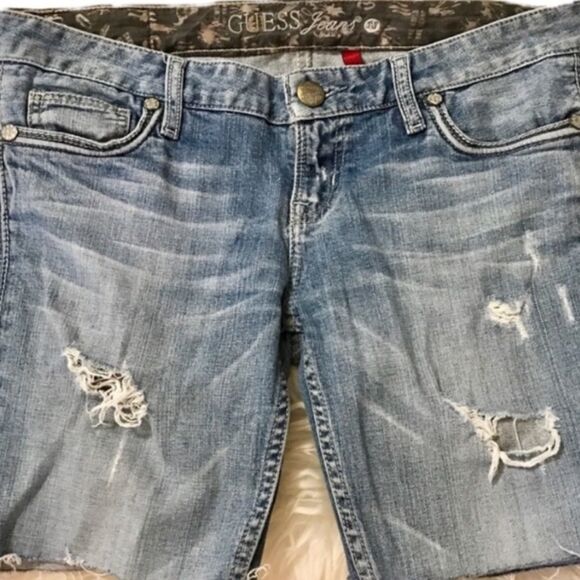 Guess Cut-Off Denim Shorts - Picture 1 of 9